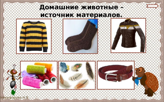 Домашние животные – источник материалов. 