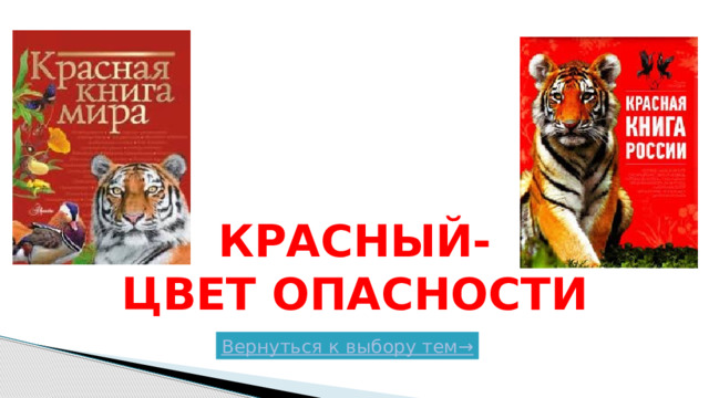 красный-  цвет опасности Вернуться к выбору тем→  