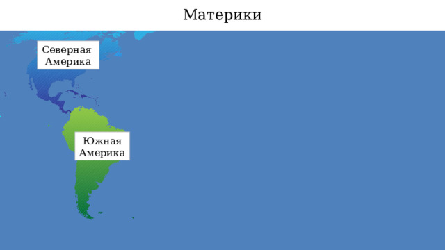 Материки Северная Америка Евразия Африка Южная Америка Австралия Антарктида 