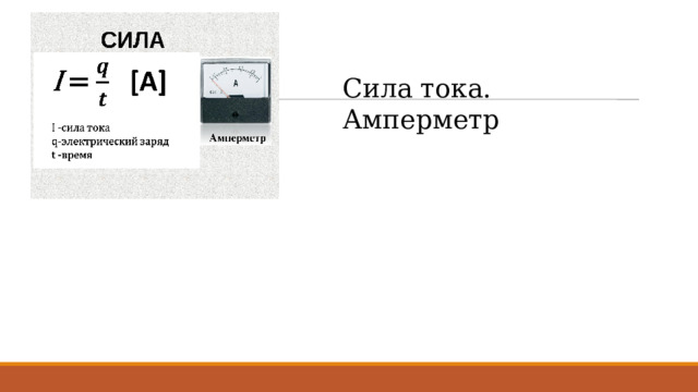 Сила тока. Амперметр 