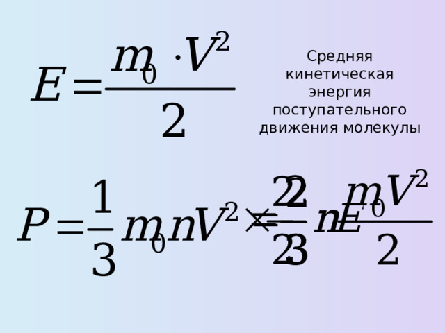 Средняя кинетическая энергия поступательного движения молекулы Ккк  