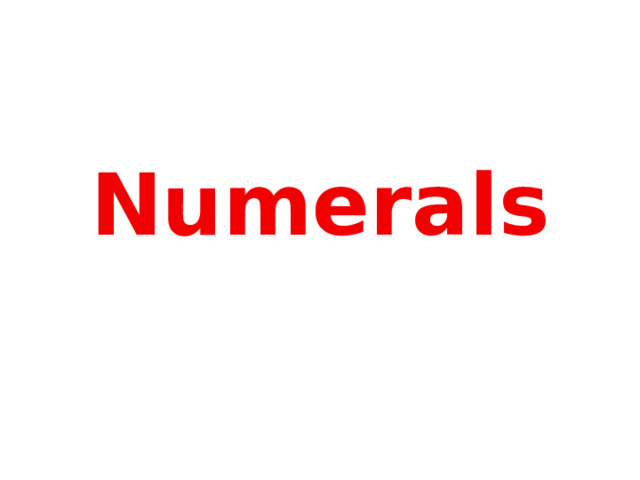 Numerals 