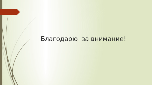 Благодарю за внимание! 