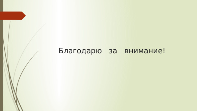 Благодарю за внимание! 