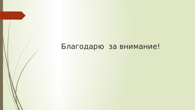 Благодарю за внимание! 