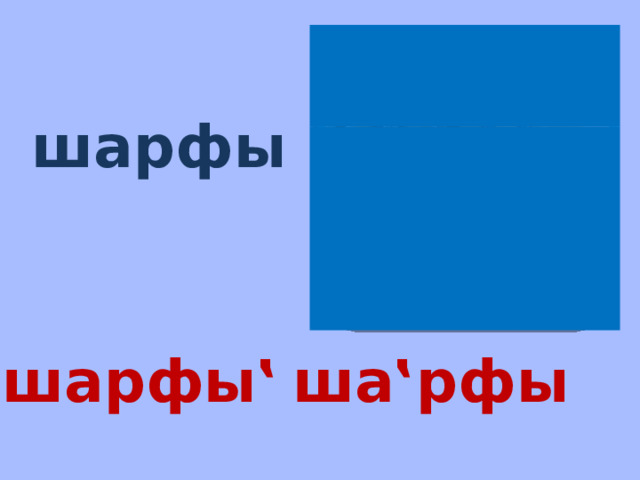 шарфы шарфы‛ ша‛рфы 