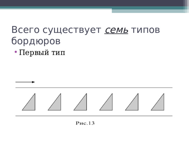 Всего существует семь типов бордюров Первый тип  