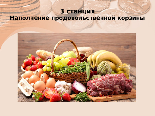 3 станция  Наполнение продовольственной корзины 