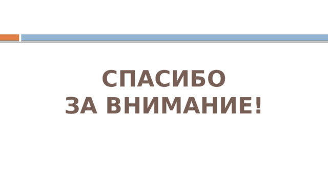 СПАСИБО  ЗА ВНИМАНИЕ! 