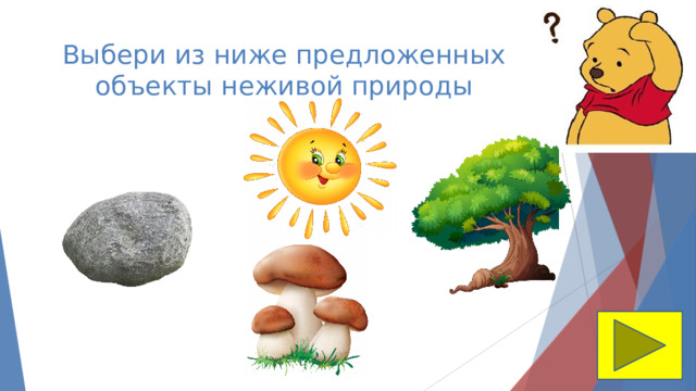 Выбери из ниже предложенных объекты неживой природы 