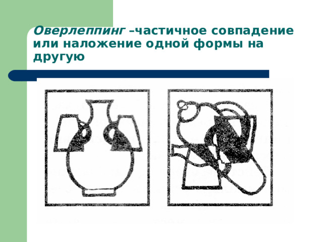 Оверлеппинг –частичное совпадение или наложение одной формы на другую 
