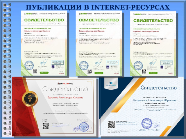 ПУБЛИКАЦИИ В INTERNET-РЕСУРСАХ  16 