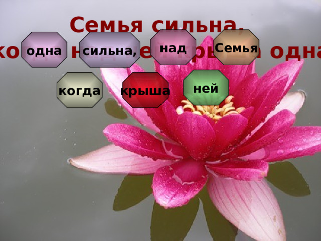 Семья сильна, когда над ней крыша одна над Семья сильна, одна ней когда крыша 