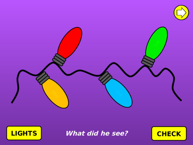 What did he see LIGHTS CHECK What did he see? 