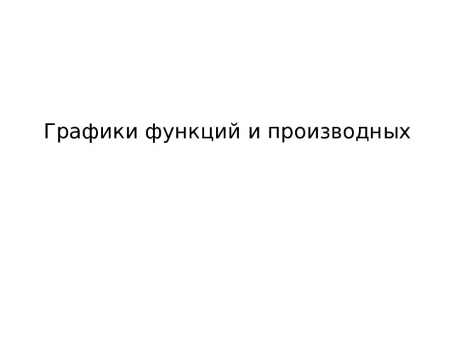 Графики функций и производных   