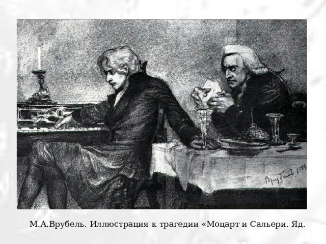 М.А.Врубель. Иллюстрация к трагедии «Моцарт и Сальери. Яд. 