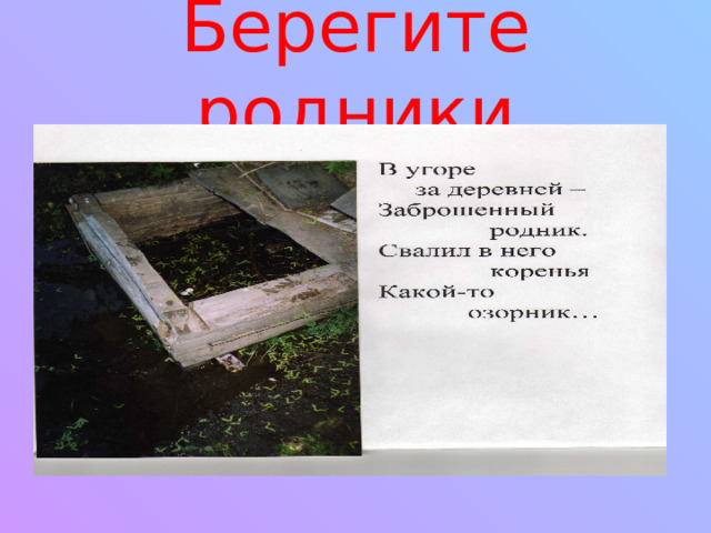 Берегите родники 