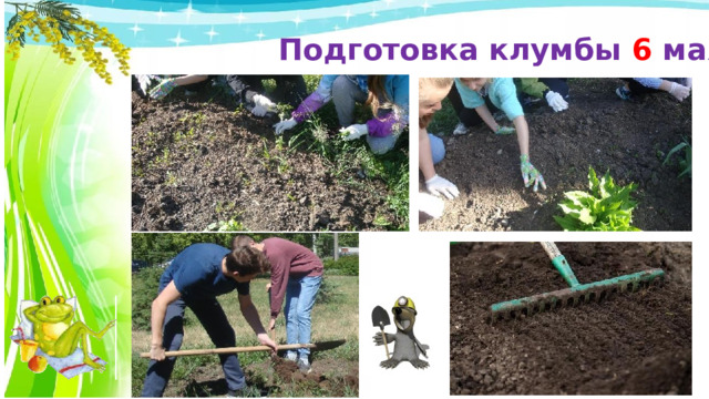 Подготовка клумбы 6  мая 