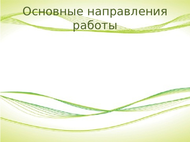 Основные направления работы 