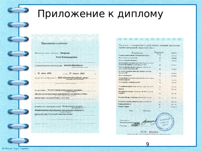 Приложение к диплому  