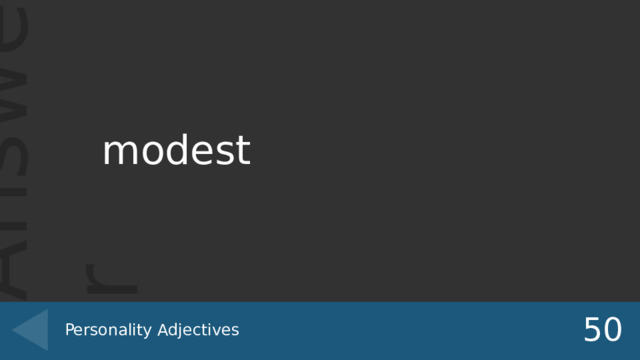 modest 50 Personality Adjectives 