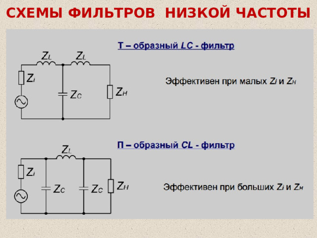 СХЕМЫ ФИЛЬТРОВ НИЗКОЙ ЧАСТОТЫ 