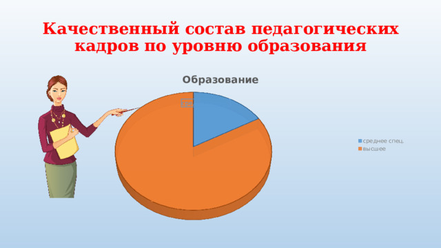 Качественный состав педагогических кадров по уровню образования 