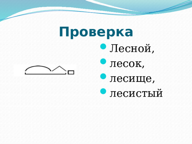 Проверка Лесной, лесок, лесище, лесистый 