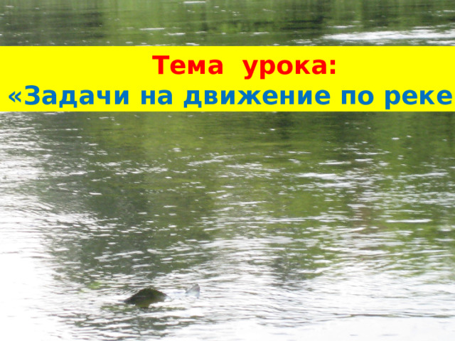   Тема урока: «Задачи на движение по реке» 