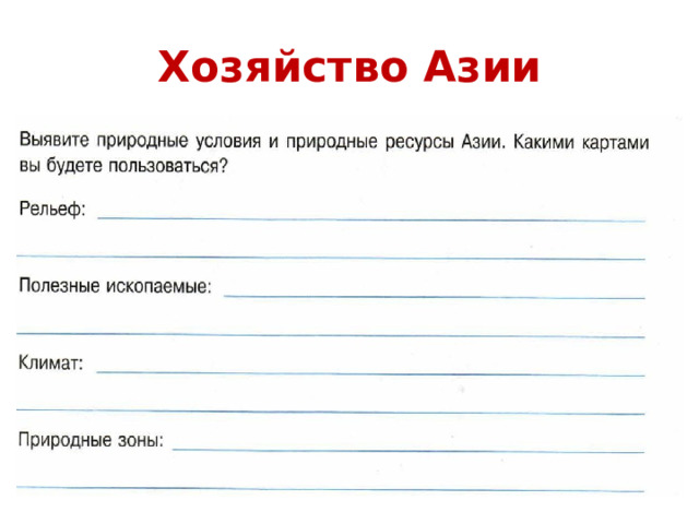 Хозяйство Азии 