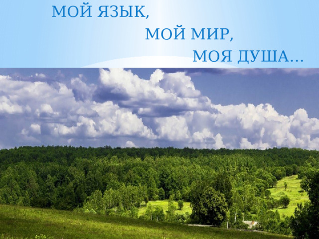  МОЙ ЯЗЫК,  МОЙ МИР,  МОЯ ДУША… 