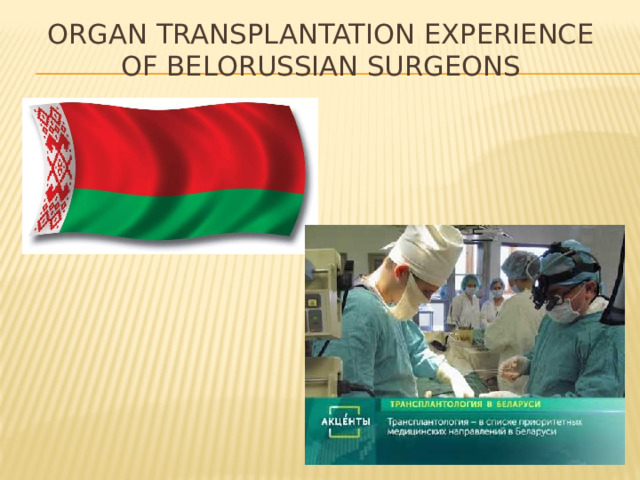 Organ Transplantation Experience of Belorussian Surgeons 