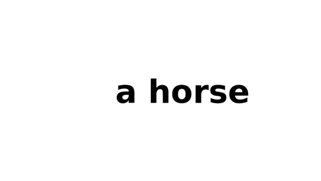  a horse 