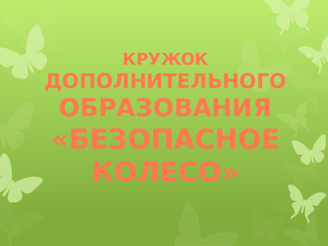 Кружок дополнительного образования «Безопасное колесо» 