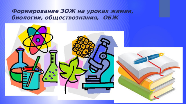 Формирование ЗОЖ на уроках жимии, биологии, обществознания, ОБЖ 