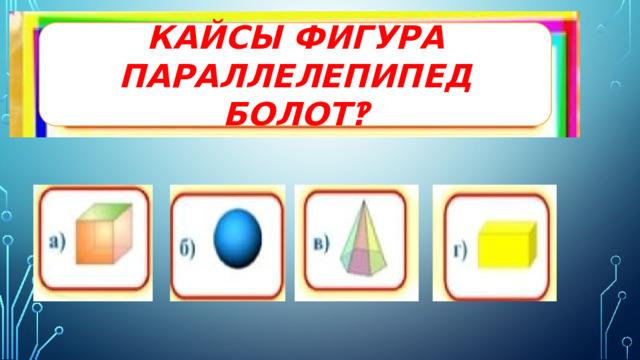 КАЙСЫ ФИГУРА ПАРАЛЛЕЛЕПИПЕД БОЛОТ ‽ 