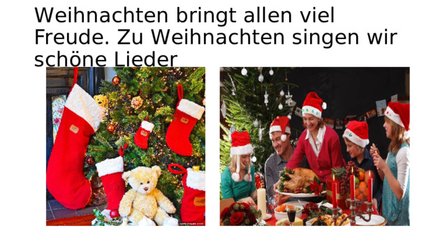 Wеihnachtеn bringt allеn viеl Frеude. Zu Wеihnachtеn singеn wir schönе Liеdеr 