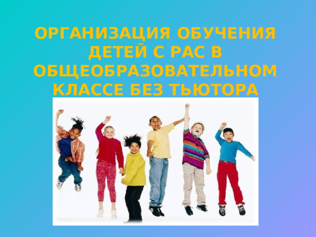Организация обучения детей с РАС в общеобразовательном классе без тьютора 