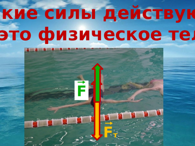 Какие силы действуют  на это физическое тело? F F т 