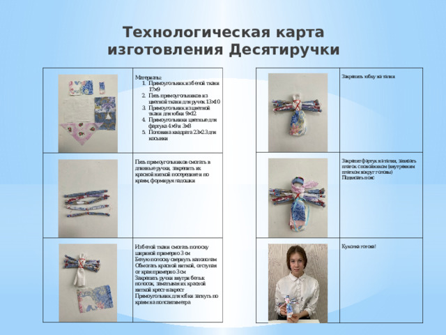 Технологическая карта изготовления Десятиручки 