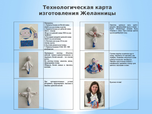 Технологическая карта изготовления Желанницы 