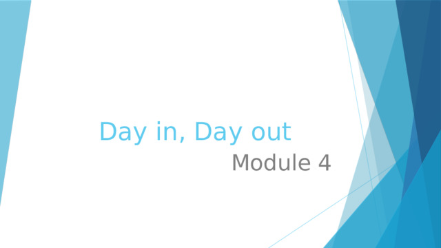 Day in, Day out Module 4 
