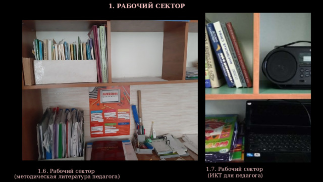 1. РАБОЧИЙ СЕКТОР 1.6. Рабочий сектор  (методическая литература педагога) 1.7. Рабочий сектор (ИКТ для педагога)  