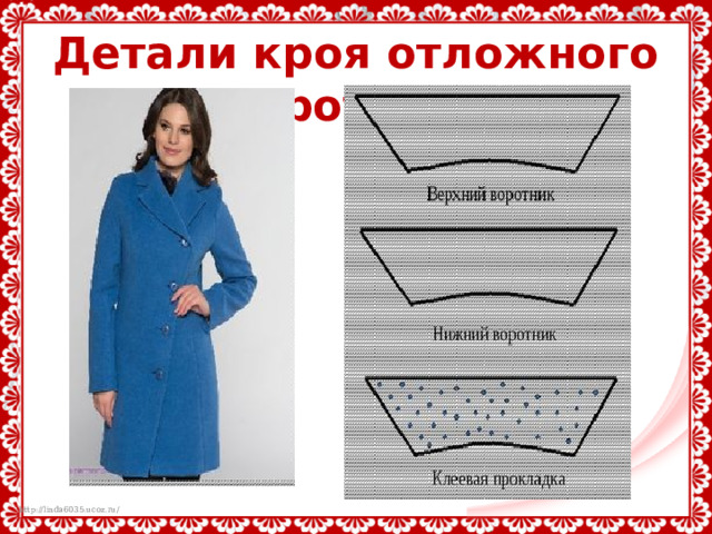 Детали кроя отложного воротника 