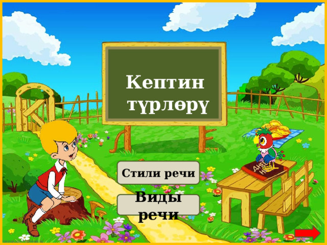 Кептин  түрлөрү Стили речи Виды речи 