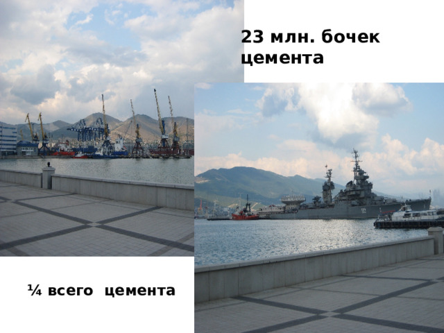 23 млн. бочек цемента ¼ всего цемента 