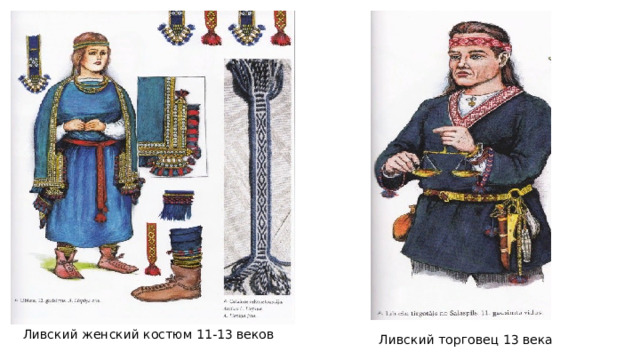Ливский женский костюм 11-13 веков Ливский торговец 13 века 