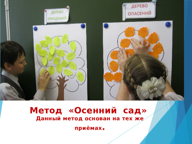 Метод «Осенний сад»  Данный метод основан на тех же приёмах .  