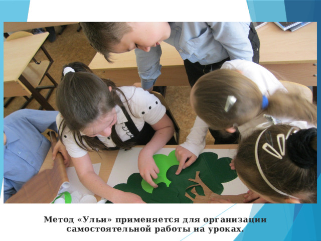   Метод «Ульи» применяется для организации самостоятельной работы на уроках.  