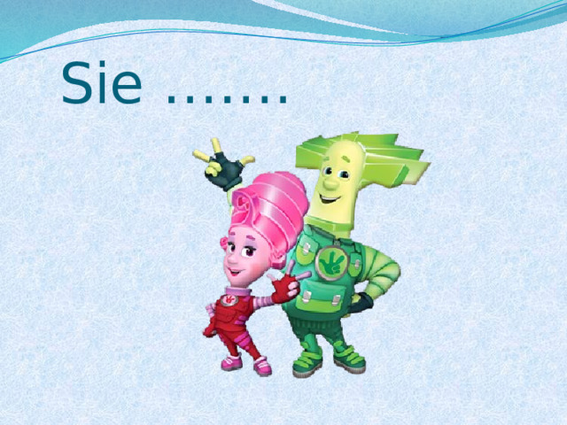  Sie ……. 
